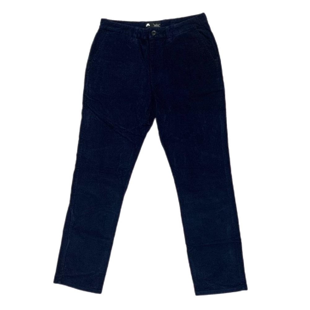Used Nike SB Skateboarding Corduroy Skate Pants Navy Blue Size Medium 32
